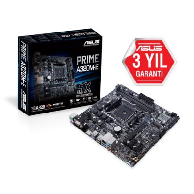 ASUS PRIME A320M-E AMD A320 SOKET AM4 DDR4 3200 HDMI DVI VGA M2 USB3.1 MATX
