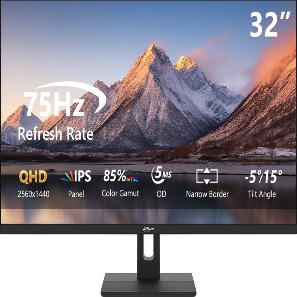 DAHUA 32\" LM32-C301B 2560X1440 5MS 75HZ IPS DP/HDMI +VESA MONİTÖR