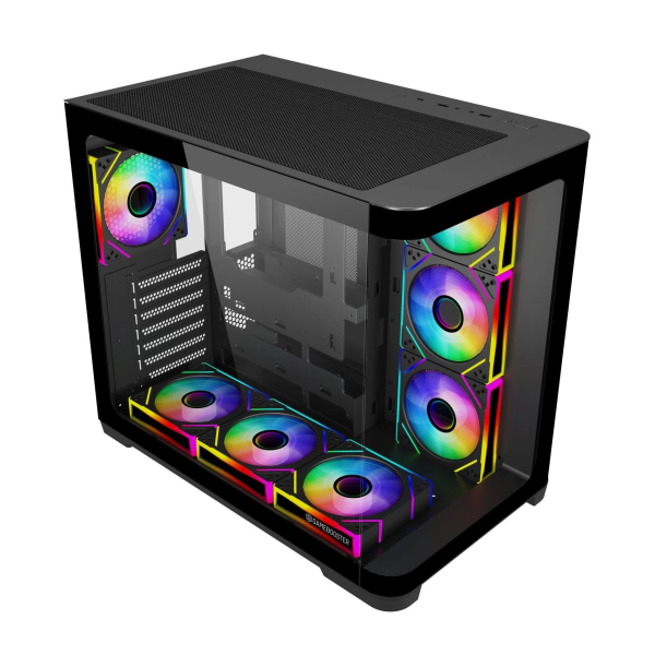 GAMEBOOSTER GB-G2852B-850W 80+ BRONZE CURVED CAM TYPE-C3.1 7*ARGB FAN SEAVIEW GAMING SİYAH KASA