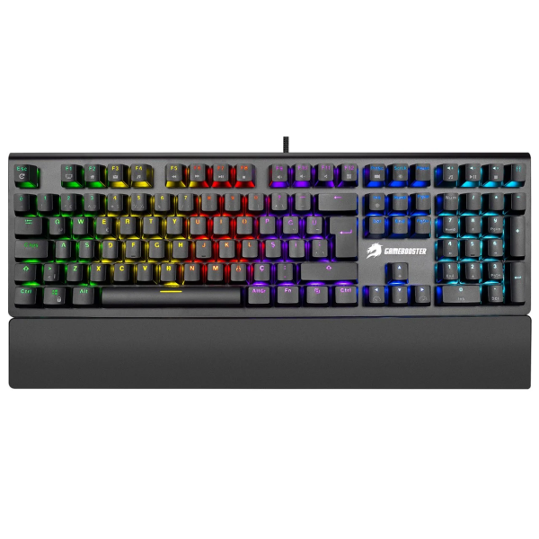 GAMEBOOSTER GB-G908B BOLT RAINBOW AYDINLATMALI BLUE SWITCH MEKANIK BILEKLIKLI OYUN KLAVYESI