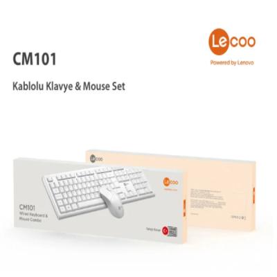 LECOO CM101-B USB KABLOLU TÜRKÇE Q KLAVYE & MOUSE SET BEYAZ