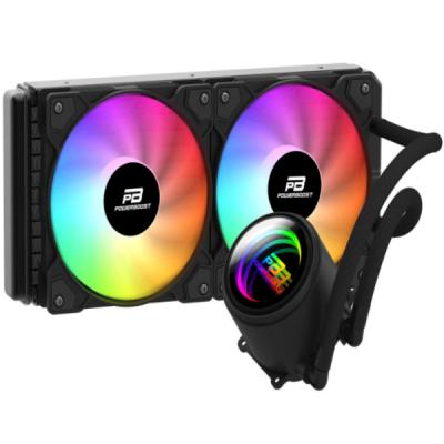 POWERBOOST PB-LCS-CR240B CIRCLE 240B (SİYAH) RAINBOW FANLI LGA1700/AM5 UYUMLU 240MM CPU SIVI SOĞUTMA SİSTEMİ