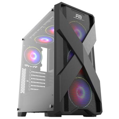 POWERBOOST VK-E03C USB 3.0 ATX MESH 5x RING RAINBOW FANLI SİYAH