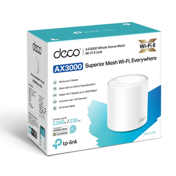 TP-LINK DECO X55 (2-PACK) 2\'Lİ WI-FI 6 AX3000 TÜM EVİ KAPSAYAN MESH WIFI SİSTEMİ