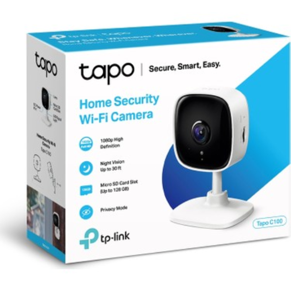 TP-LINK TAPO C100 EV GUVENLIGI ICIN 1080P FULL HD 128 GB GECE GÖRÜŞLÜ WIFI KAMERA