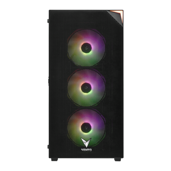 VENTO VG3400S 650W RGB TEMPERLİ CAM USB 3.0 MESH SİYAH ATX GAMING KASA
